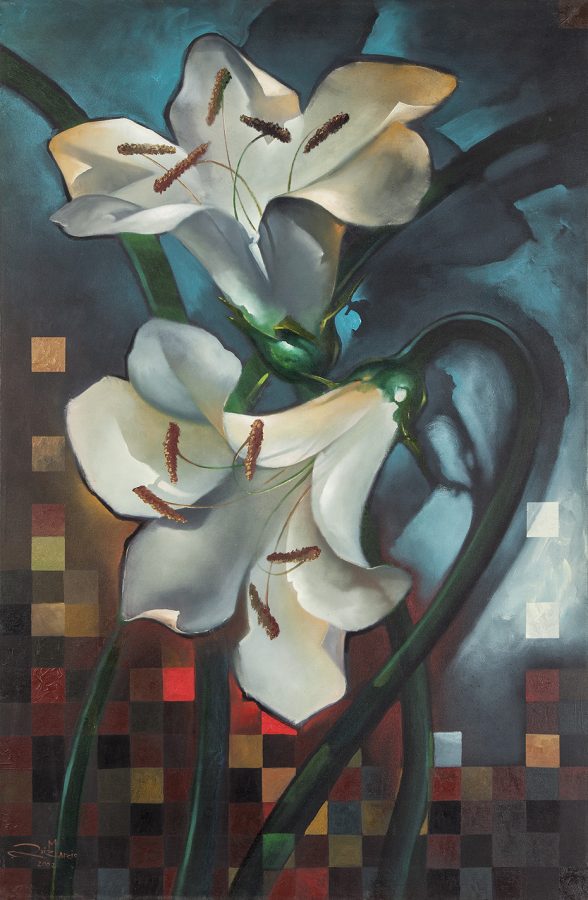 SÉRIE LÍRIOS, 2002 (óleo sobre tela) tamanho 1,45 x 95